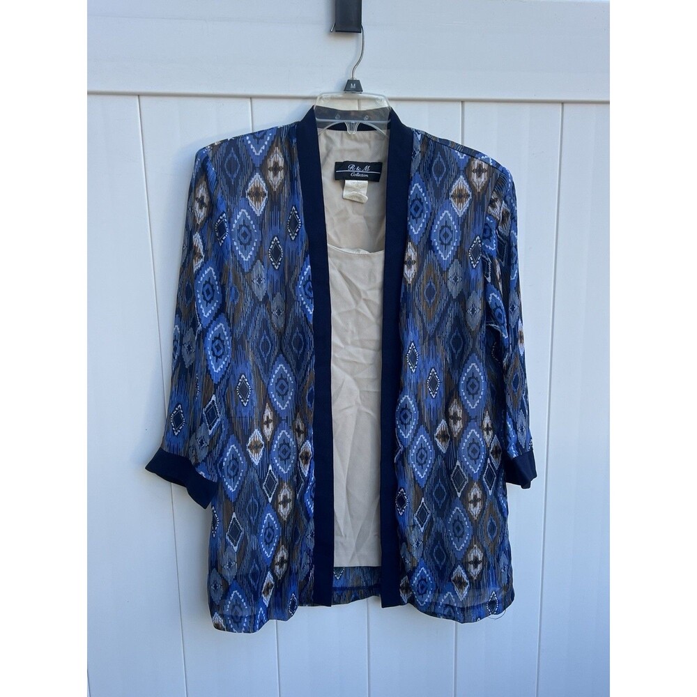 R&M Collection Top Womens 14 Cocktail Event Dressy VTG Faux 2 Piece Shoulder Pad